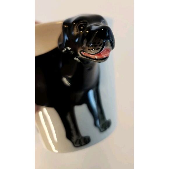 Black Labrador Retriever Coffee Mug Ceramic Cup Handpainted 3D Head 10oz 3.75" h - Picture 8 of 9